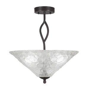 Toltec Lighting Revo 3 - Light Flush Mount in  Dark Granite with 16" Italian Bubble Shade - 1 of 1