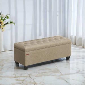 Storage Ottoman Bench, Storage Bench, Fabric Entryway Bedroom Bench, Loads 330 lb for Bedroom Living Room - 1 of 4