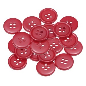 Unique Bargains Sewing Resin Round Flat 4-Hole Replacement Craft Buttons 20 Pcs - 1 of 4