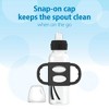 LunaLulinlk Narrow Sippy Spout Bottle with Handles, 8oz/250ml, 6m+, Black/Ecru, 2 Pack - 3 of 4