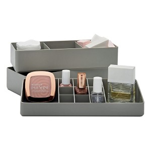 OnDisplay Deluxe Makeup/Cosmetic/Jewelry Organizer - Stacking Divided Tray Organization - 1 of 4