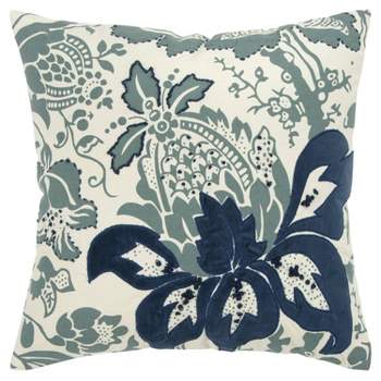 Floral Poly Filled Square Throw Pillow - Rizzy Home