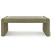 Kaia 47" Contemporary Farmhouse Linen Fabric Waterfall Upholstered Bench-Maison Boucle - 3 of 4