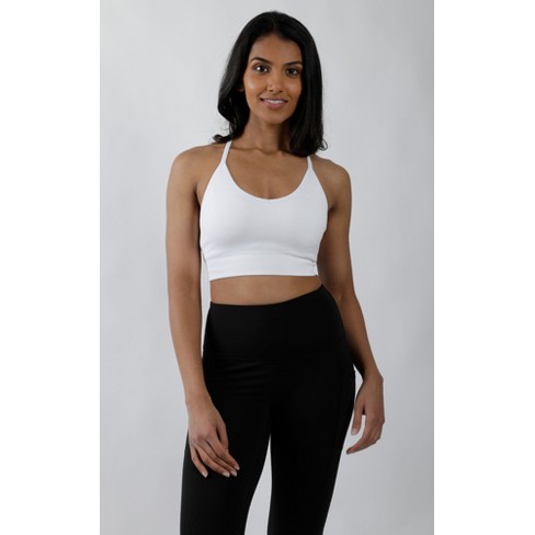 Yogalicious Sorority Girl Seamless Ribbed Button Henley Cropped