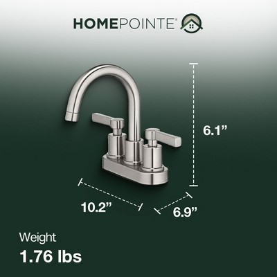 Brushed Nickel Mid-Arch Double Handle Lavatory Faucet