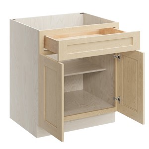 CASAINC 30 in. W x 24 in. D x 34.5 in. H Plywood Ready to AsseMatte Blackle Floor Base Kitchen Cabinet in Versa Shaker with Drawer - 1 of 4