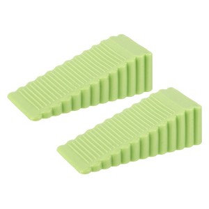 Unique Bargains ABS Wedge Anti-Slip Stripe Mini Floor Mount Door Stoppers 2 Pcs - 1 of 3