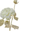 Northlight Long Stem Rose Artificial Spray - 26.5" - White and Gold - 3 of 4
