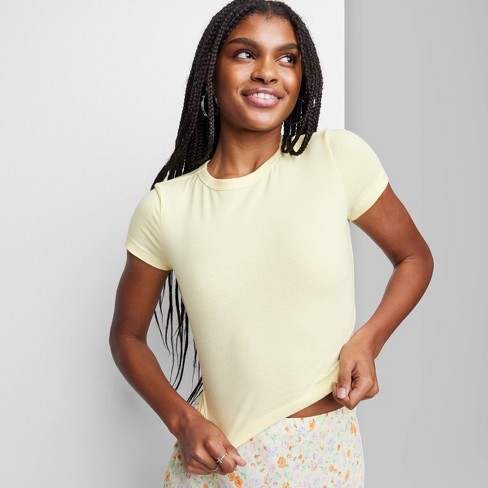 Women's Short Sleeve T-shirt - Wild Fable™ Light Yellow Xl : Target