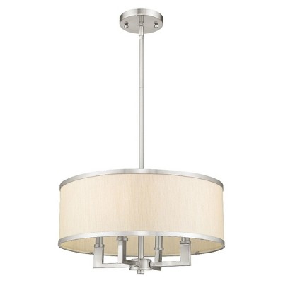 Sleek Park Ridge 18" Brushed Nickel 4-Light Chandelier