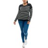 Derek Heart Striped Long Sleeve Scoop Neck Tunic Sweater - 3 of 4