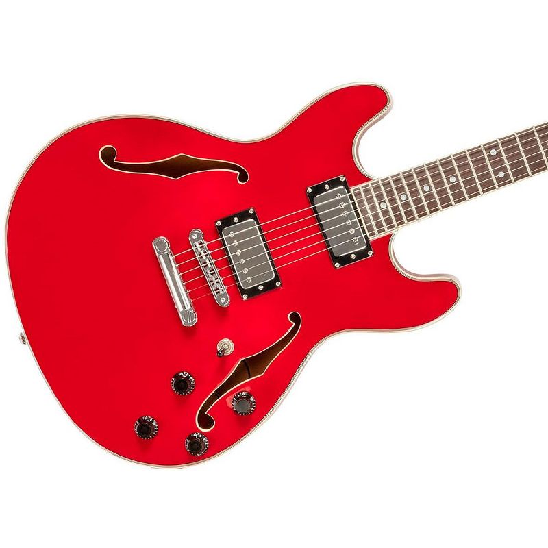 Monoprice Indio Boardwalk Hollow Body Electric Guitar - Red, With Gig Bag, 4 of 7