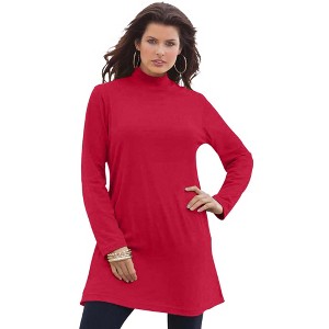 Roaman's Women's Plus Size Ultimate Mockneck Tunic - 1 of 4