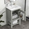 MAYEERTY 20" Bathroom Vanity with Sink Soft Closing Door Storage Rack Open Shelf White - 2 of 4