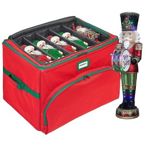 Hold N' Storage - Christmas Nutcracker and Figurine Collectible Storage Box Holds up to 72 -4" Ornaments with Adjustable Dividers for Figurine - 1 of 4