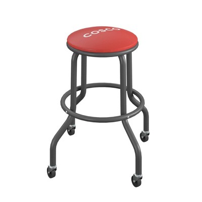 Cosco All Steel Vinyl Work Seat with Rolling Casters