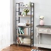 LuxenHome 5-Shelf 63" H x 23.62" W Wood and Metal Etagere Bookcase Brown - 3 of 4