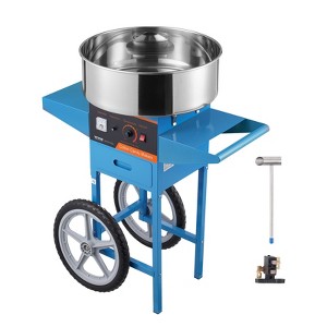 VEVOR Electric Cotton Candy Machine with Cart, 1000W Commercial Candy Floss Maker with Stainless Steel Bowl, Sugar Scoop and Drawer,Blue - 1 of 4