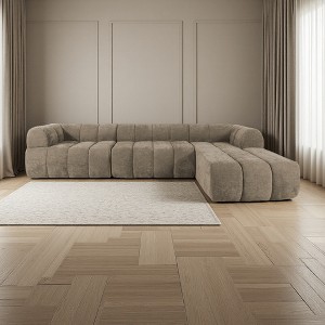 122" L-Shaped Sectional Sofa with Chaise Lounge & High-Density Foam - 1 of 4