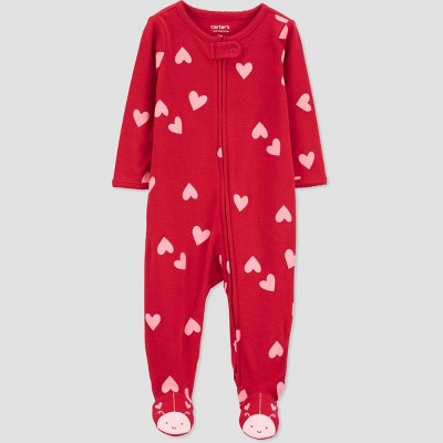Image of Carter's Just One You®️ Baby Girls' Sleep N' Play - Red/Pink 9M