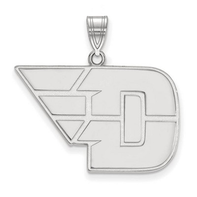 Black Bow Jewelry 14k White Gold Dayton Flyers NCAA Large Pendant