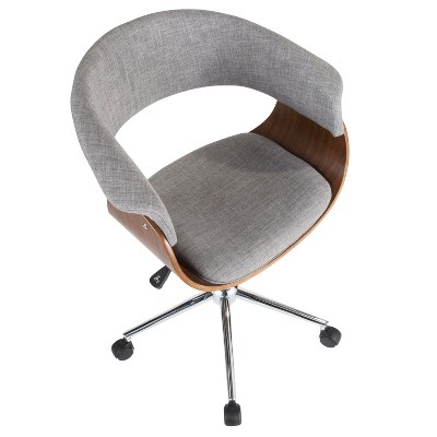 Modern Swivel Arm Chair in Light Grey with Metal Base