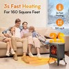 SUGIFT Black 1500w 2-Setting 3D Electric Stove Heater with Life-like Flame - 3 of 3