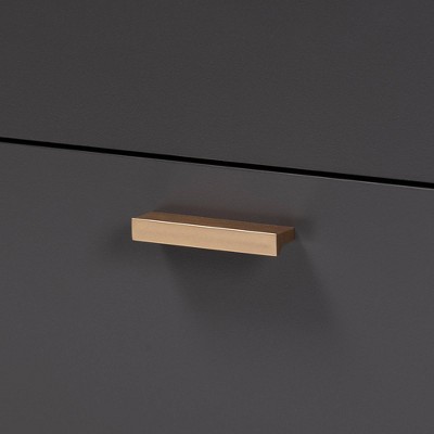 Kelson Dark Gray and Gold 6-Drawer Wood Dresser