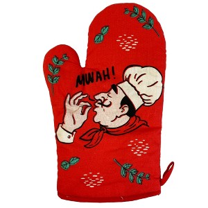 Chef's Kiss Oven Mitt Funny Italian Cooking Culinary Foodie Kitchen Glove - Crazy Dog Bakeware - 1 of 4