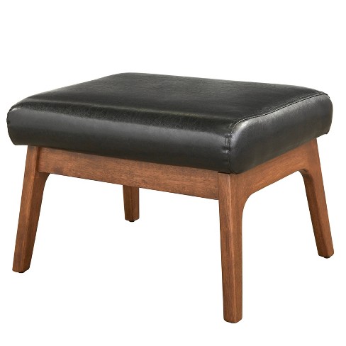 Black leather ottoman store target