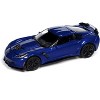 2019 Chevrolet Corvette Z06 Elkhart Lake Blue Metallic "Sports Cars" Series 1/64 Diecast Model Car by Auto World - 2 of 4