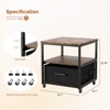 Karl Home 3-Tier Printer Stand with Non-Woven Drawers P2 Particleboard Weathered Wood Emboss 19.7x19.7x22 Inches - 3 of 4