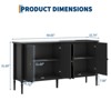 59'' Buffet Sideboard Cabinet with Adjustable Shelves – Vintage Coffee Bar Storage Cabinet with 4 Doors - 3 of 4