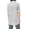 INSPIRE CHIC Women's Striped Button Down Roll-up Long Sleeves Point Collar Shirt - 3 of 4