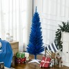 HOMCOM 5 FT Artificial Pencil Christmas Tree, Slim Xmas Tree with 294 Realistic Branch Tips and Plastic Stand, Blue - 3 of 4