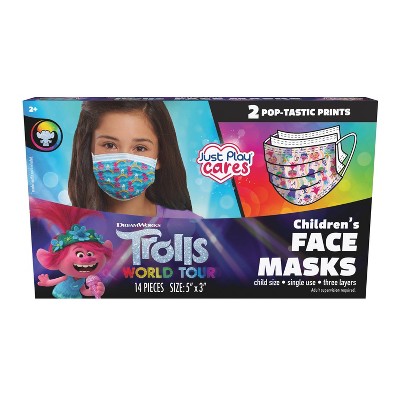 Just Play 3ply Trolls Kids Face Mask -14pc