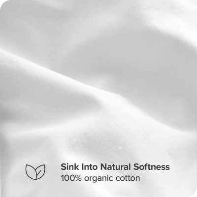 White Organic Cotton Percale Full/Queen Duvet Cover Set