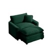 Corduroy Single Chair Sofa with Footstool and Pillow, Deep Seat Lounge Chair for Living Room, Bedroom, Club - 4 of 4