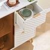 ORRD Modern Carved 3-Drawer Chest, Aluminum Frame, Glass Doors, Adjustable Feet, White - 3 of 4
