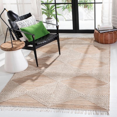 Natural Wool Handmade Flat Woven 4' x 6' Area Rug