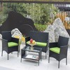 4 PC Rattan Patio Furniture Set Outdoor Patio Cushioned Seat - 2 of 4
