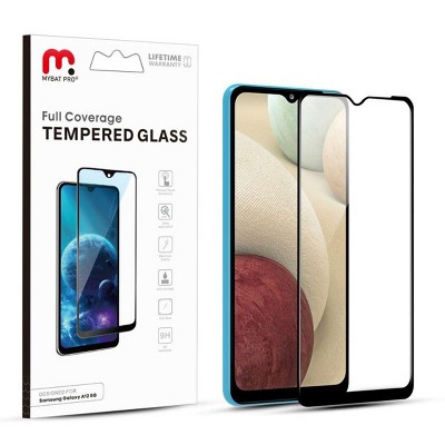 MyBat Pro Full Coverage Tempered Glass Screen Protector Compatible With Samsung Galaxy A12 5G - Black
