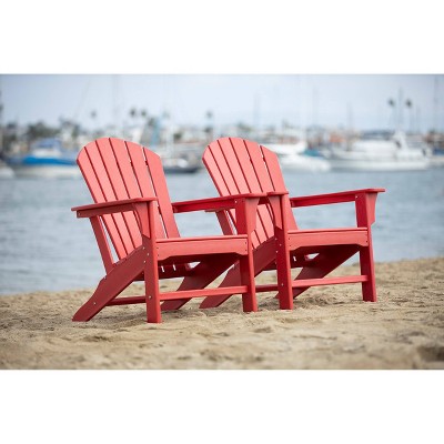2pk Hampton Poly Outdoor Patio Adirondack Chair - LuXeo