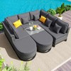 Maggift Outdoor Patio Seating Sets, Distinctive Conversation Friendly Design, Perfect for Gardens, Patios, Living Spaces, Gray, 124.7"*52"*27" - 4 of 4