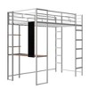 NicBex Twin Size Loft Bed with 2 Shelves and Desk,Loft Bed Frame with Ladder,Bed Frame for Adults,Kids,Box Spring Not Required - 4 of 4