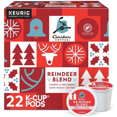 Caribou Coffee Reindeer Blend Keurig K-Cup Coffee Pods - Dark Roast - 22ct/8.9oz
