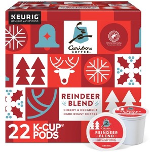 Caribou Coffee Reindeer Blend Keurig K-Cup Coffee Pods - Dark Roast - 22ct - 1 of 4