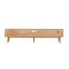 Modern Solid Beech TV Cabinet,TV Console with Glass Doors and Storage Drawers,Wooden Living Room Media Console TV Cabinet-Cuddlewood - 3 of 4