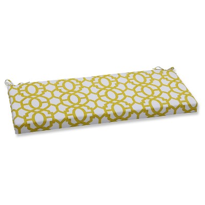 Pillow Perfect Outdoor/ Indoor Nunu Geo Bench Cushion - Yellow