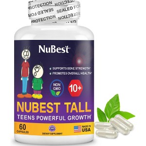 NuBest Tall 10+ - Proven Height Growth Supplement for Teens Ages 10+, Boosts Bone Strength and Overall Wellness, 60 Capsules - 1 of 4